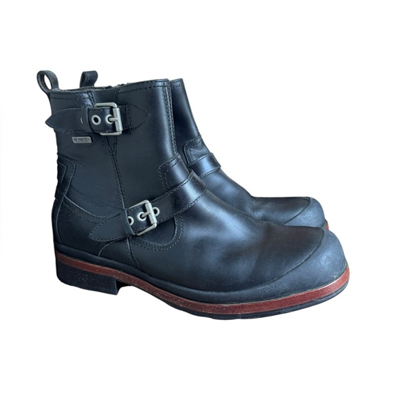 UGG men’s black leather waterproof Alston buckle moto boot size 10.5 - Picture 7 of 9